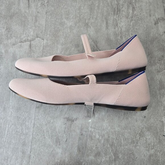 Rothy's Mary Jane Square Toe Ballet Flats Size 11 Baby Pink Knit Ballerina Shoes - Picture 6 of 12